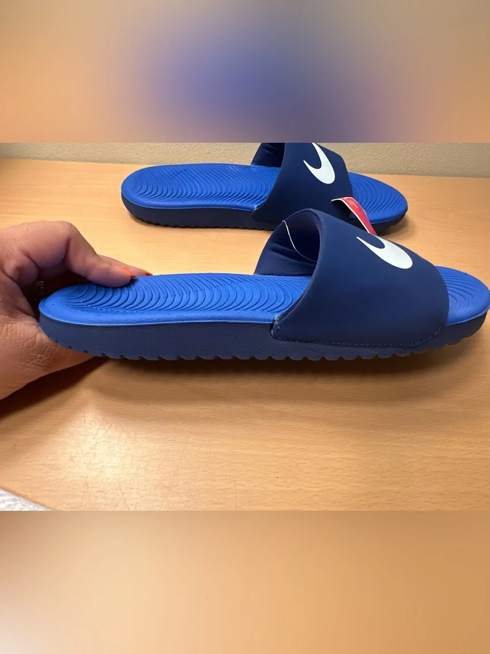NWT Nike Kawa Slide Blue Void/Signal Blue Sandals  Kids Sz 6Y 819352-404